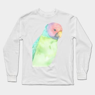 Plum-headed parakeet watercolor portrait Long Sleeve T-Shirt